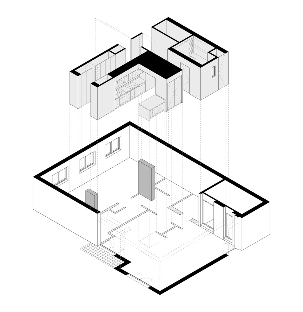 Barbalaco arquitectos obra rodriguez pena Obra rodriguez pena axonometrica despiece